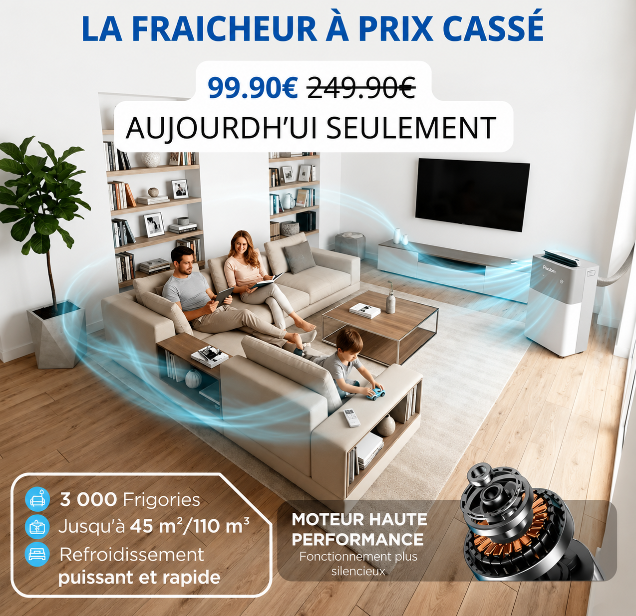 RefriClimax PortaSplit – Refroidit comme une clim fixe, se branche comme un ventilateur